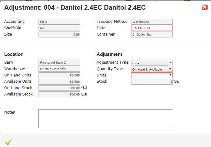 Adjustment Screen