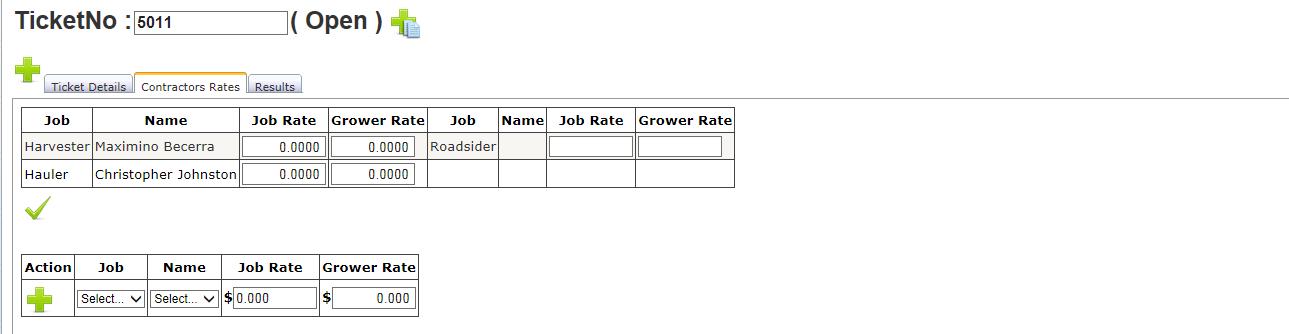 Contractors Tab