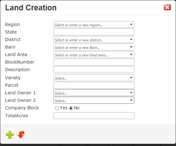 Land Area Creation Ticket