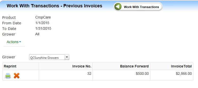 WW Trans Previous Invoices