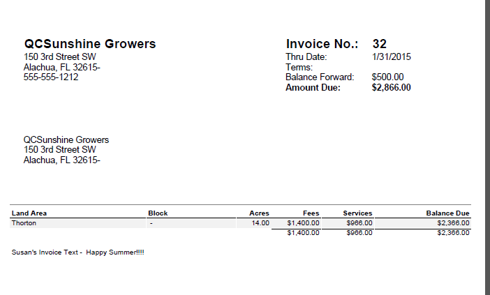 Summary for Fees